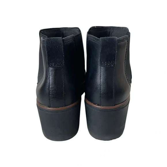 Clarks Mazy Tisbury black leather wedge ankle boots size 8 - Picture 5 of 10